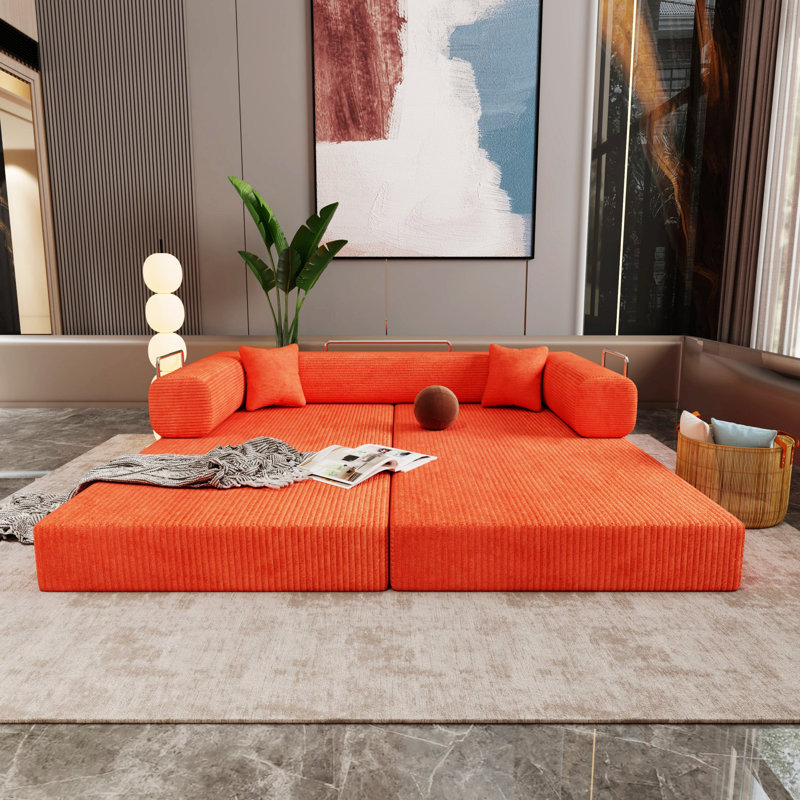 Sofa Bed, Upholstered Boneless Sofa For Indoor
