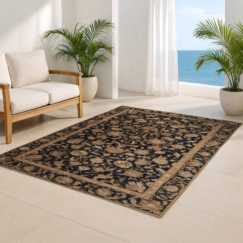 Tapis d'intérieur et d'extérieur brun français, Rectangle 4pi x 6 pi