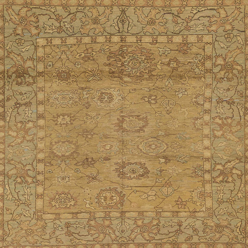 Tapis décoratif multicolore à motif abstrait, Carré 4 pi