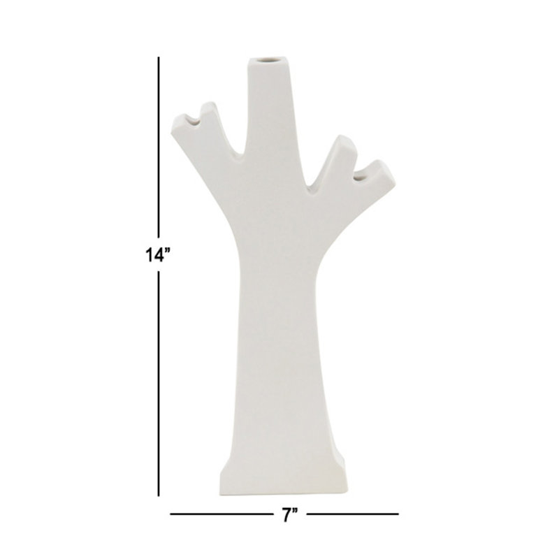 Vase de table en céramique modern Henslee, Blanc