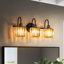 Gjystina 3-Light Dimmable Gold-Black/Chrome Crystal Vanity Light-592466971-592466970