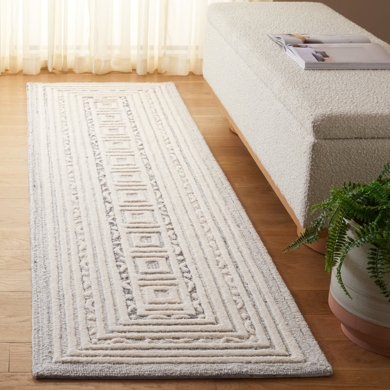 Tapis ivoire / gris Ebony 811, Tapis de couloir 2 pi 3 po x 8 pi