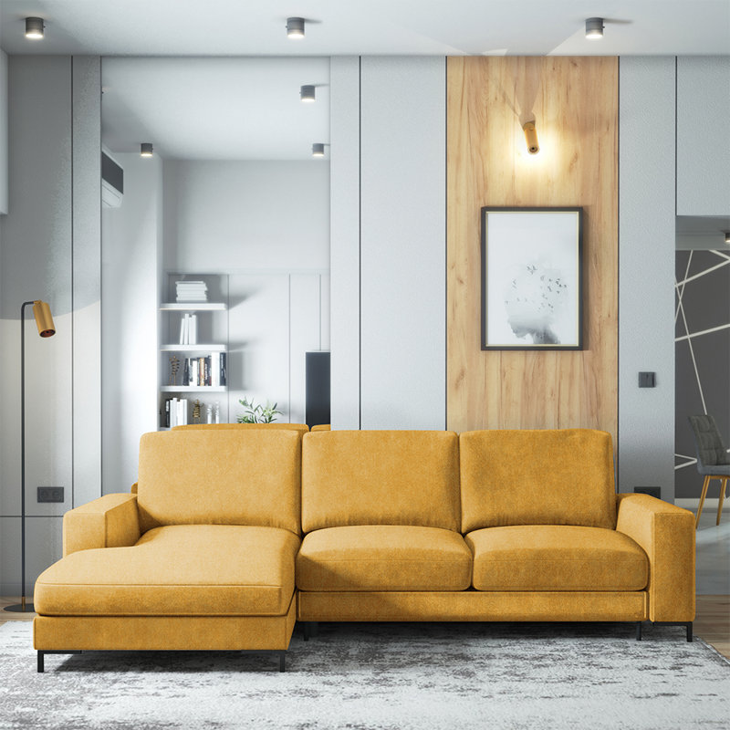 Benites 3 Seater Sofa Bed, Left Hand Facing, Light Grey