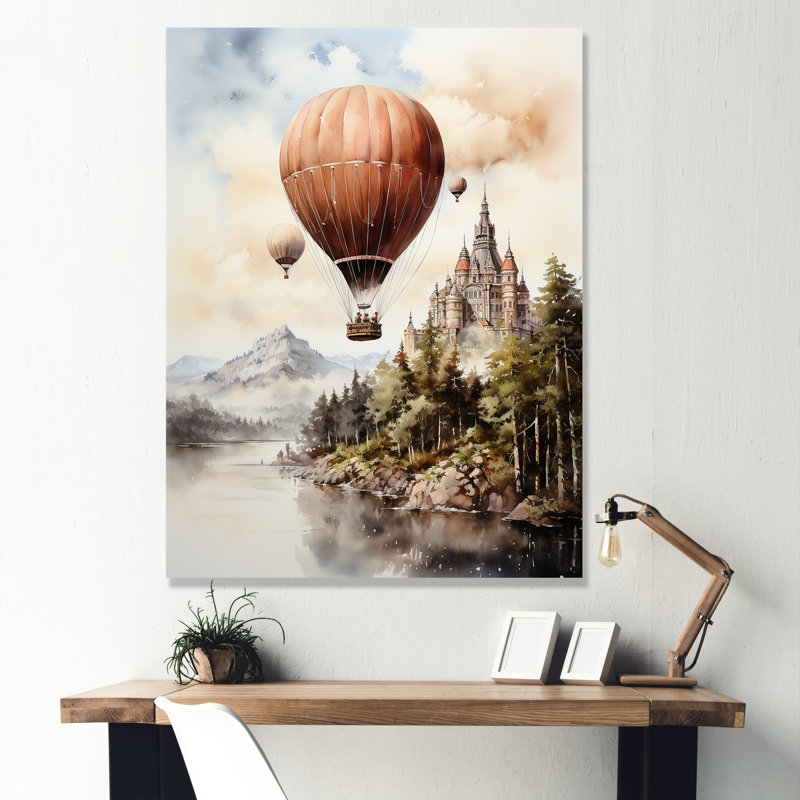 Vol en montgolfière Castle III, Toile tendue, H 44 po x l 34 po x P 1,5 po