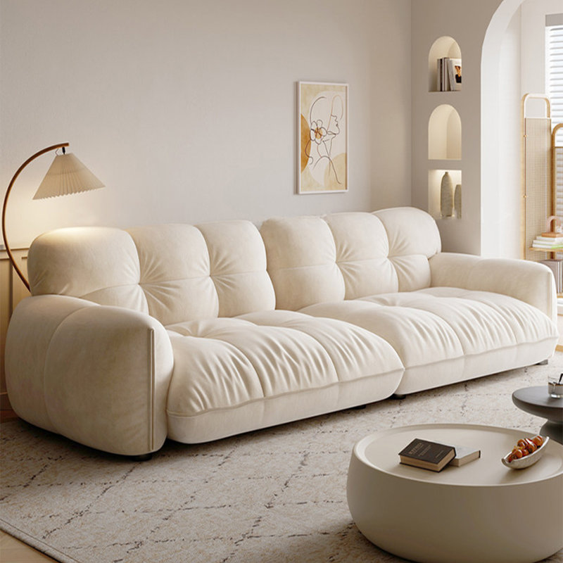 Causeuse-coussin modulaire en polyester beige, Beige