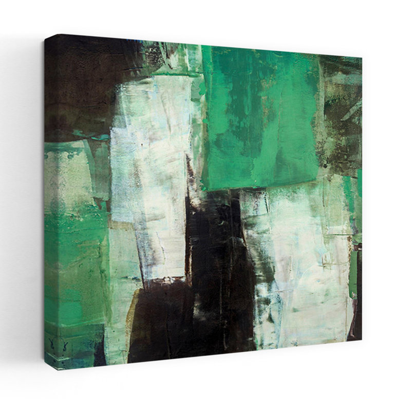 Verdure, art contemporain abstrait, H 24 po x l 24 po