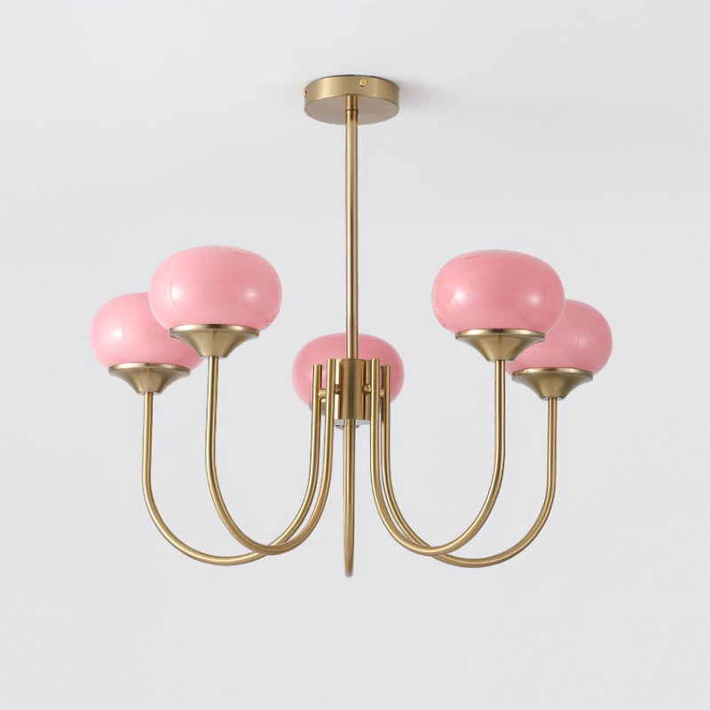 Lustre globe en laiton 5 lumières Marshmallow
