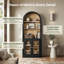 Garde-manger modulaire moderne Monos avec tiroirs, portes en verre acrylique et armoires hautes cintrées, noir-745130962