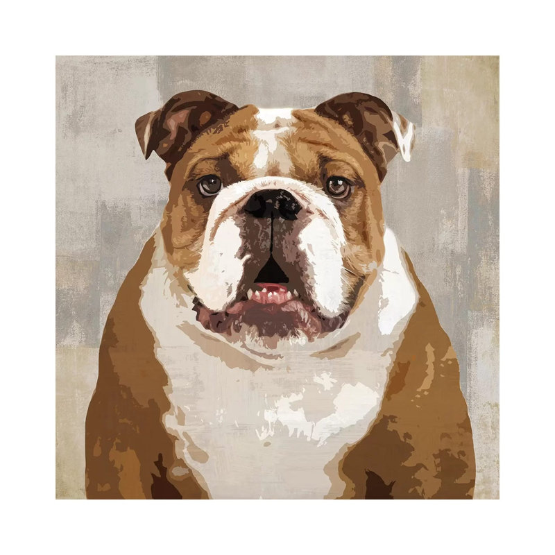 Bulldog 1 Piece Wrapped Canvas Wall Art, 66.04 cm H x 66.04 cm W x 3.175 cm D