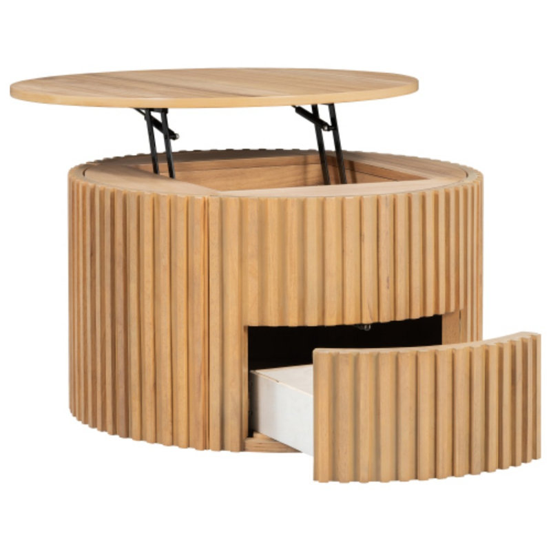 Table basse 29,8 po Mid Century Modern, Light Brown