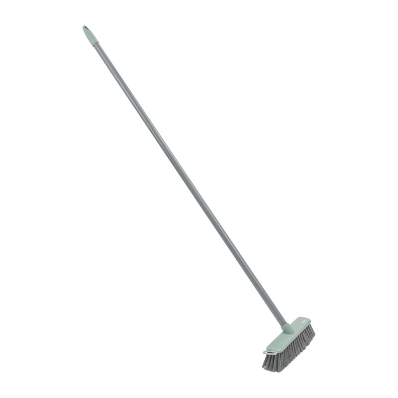 JVL Angled Sweeping Brush with Hard Bristles, Grey