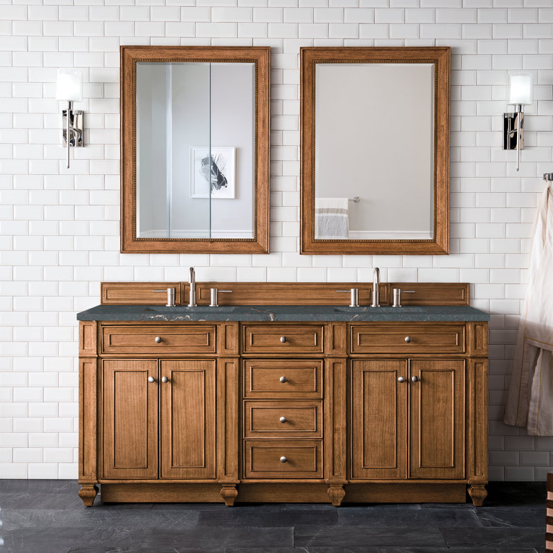 Bristol 72'' W Double Vanity, Saddle Brown, Parisien Bleu