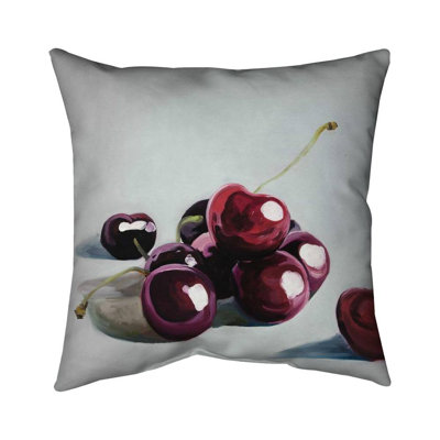 Glossy Dark Cherries – Throw Pillow Cover Only, Double-Sided Print, Insert Not Included