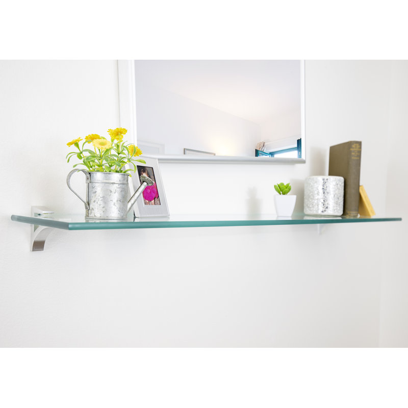 Tablette murale en verre Electra, Chrome, H 2,86 po x l 36 po x P 6,5 po