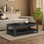 Table basse Damika avec rangement à 2 niveaux et chêne rustique