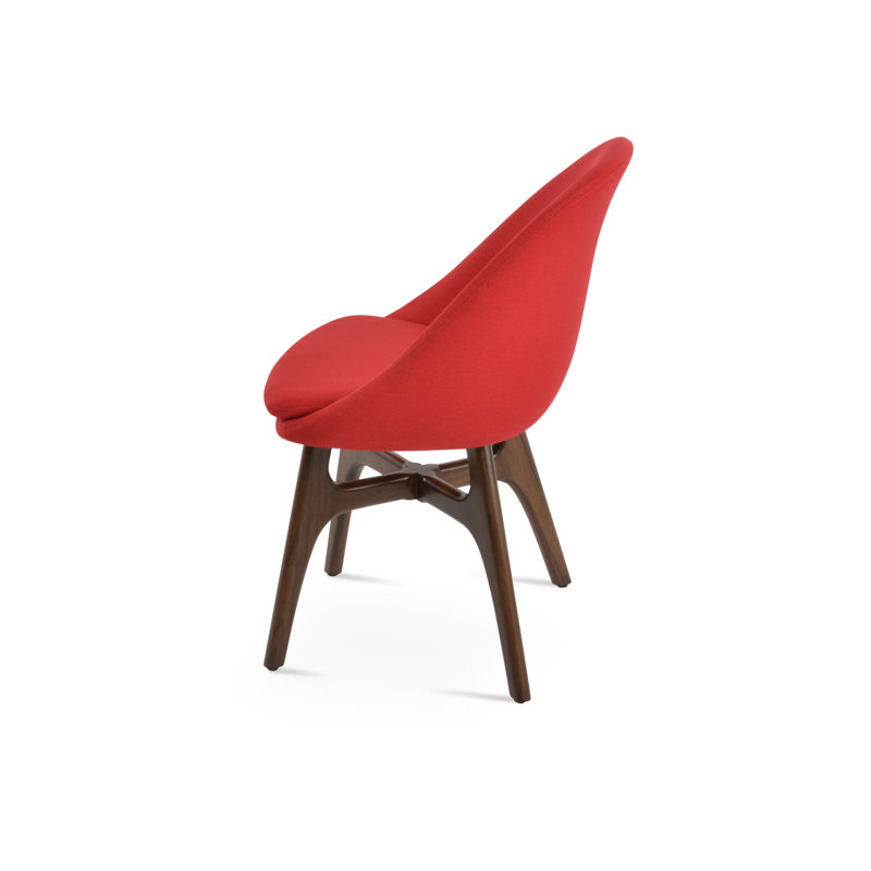 Chaise en bois Avanos, Tissu rouge