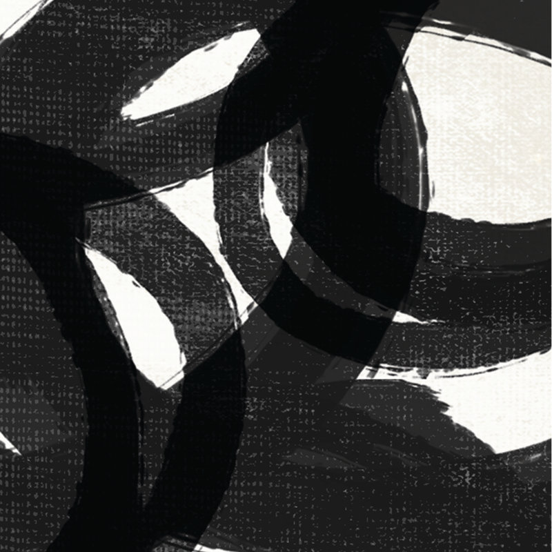 Black Circles Right - Wrapped Canvas Painting, 122cm H x 122cm W