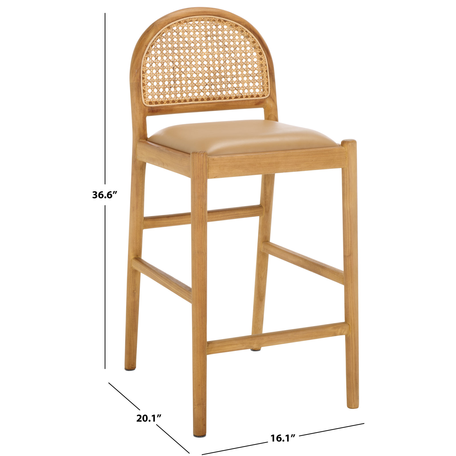 Ottavia 26" Bar Stool, Tan