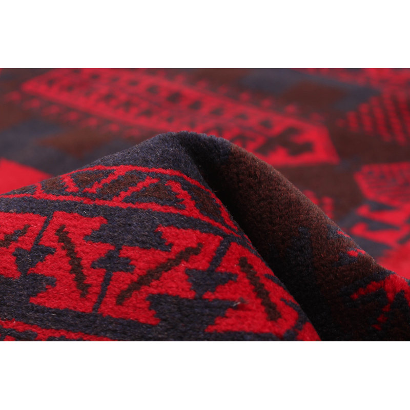 Tapis bleu foncé Teimani 3 pi 3 po x 6 pi 10 po