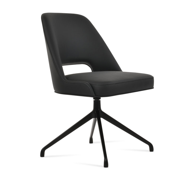 Chaise d'appoint pivotante Marash Spider, Noir, Noir