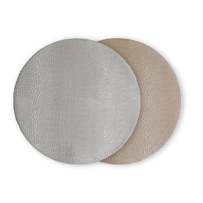 VIDA Snakeskin Reversible Round Placemats Set Of 4