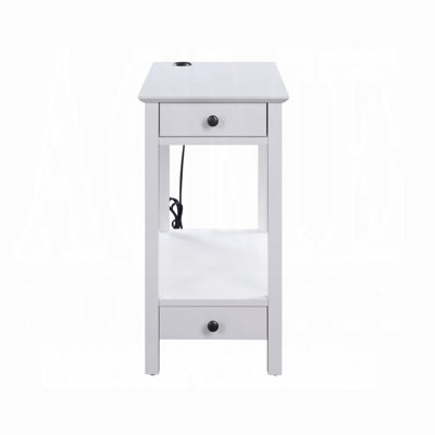 ACME Byzad Accent Table w/USB, White