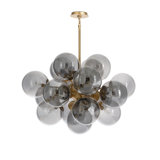 Shine Chandelier (Natural Brass with Smoke Glass)
