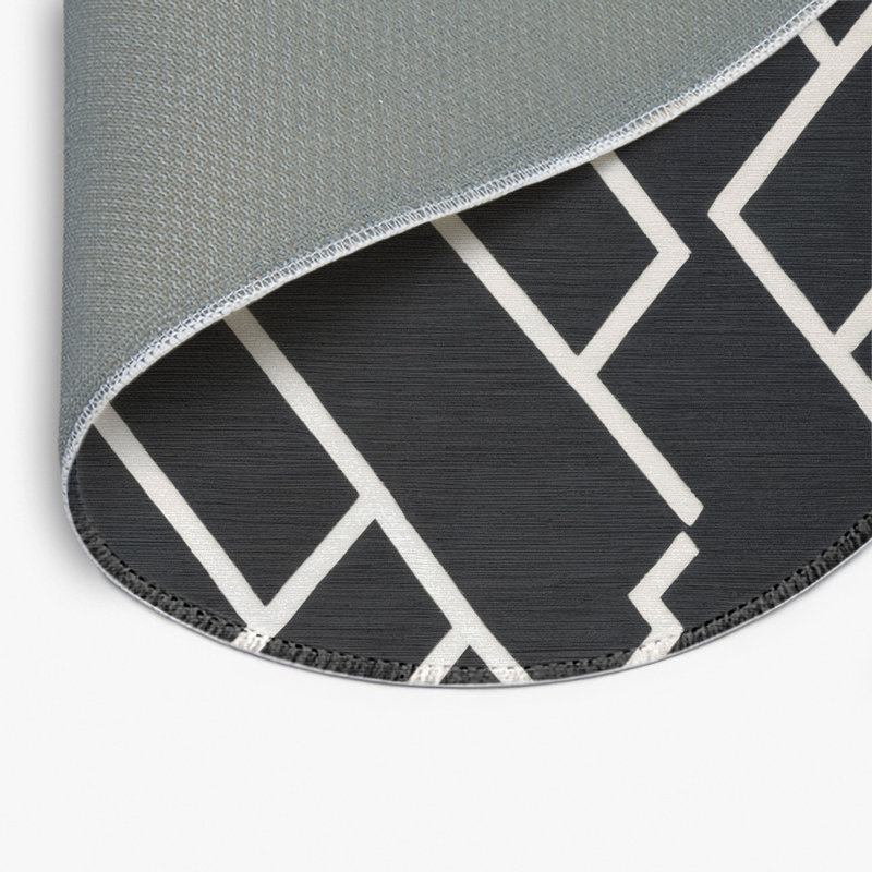 Tapis gris intérieur et extérieur Trellis, Rond 5 pi