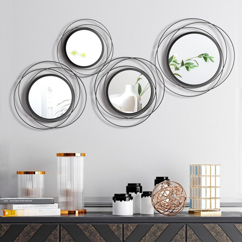 Miroir circulaire moderne circulaire, Noir