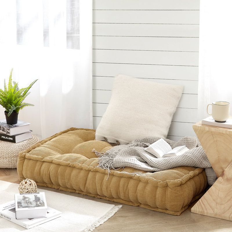 Natural Tan Ultra Thick Tufted Floor Pillow