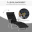 Chaise longue d'extérieur pliante noire
