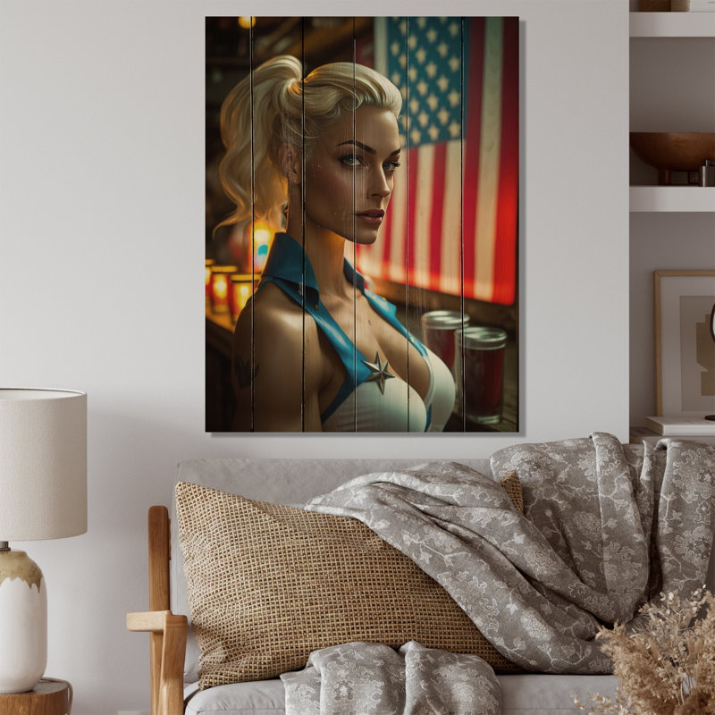 American Beauty IV sur bois, H 20 po x l 10 po x P 0,78 po