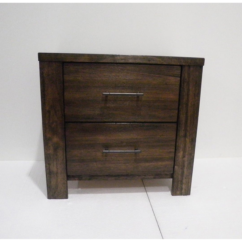 Oak Wooden Nightstand With 2 Drawers For Bedroom Warmth Bedroom, In Luminous Oak Finish