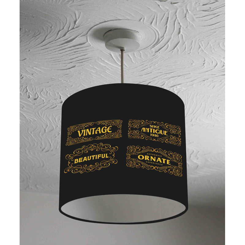 Cotton Drum Pendant Shade ( Uno ), 22cm H x 25cm W x 25cm D