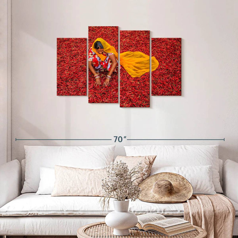 Yarlin Indian Chili Peppers, 27" H x 43" W