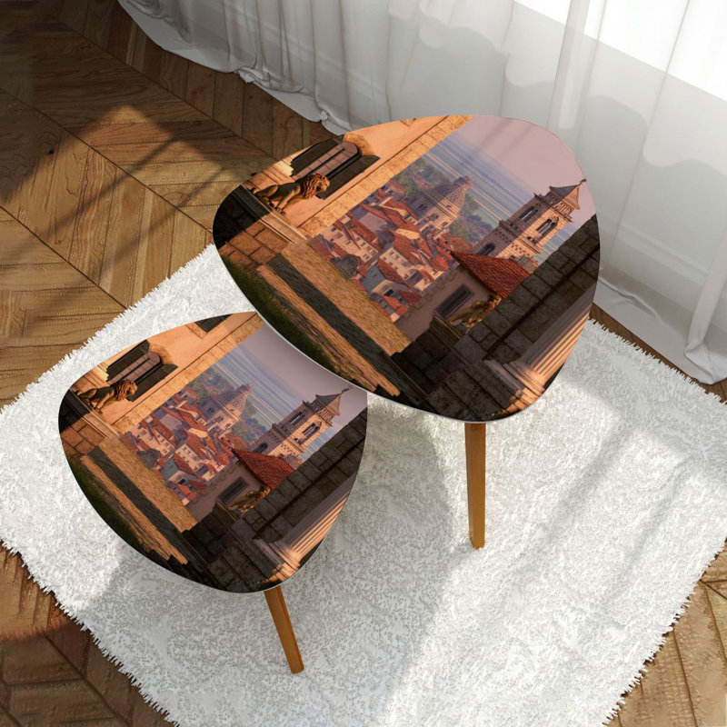 Ensemble de 2 tables basses gigognes Triangle