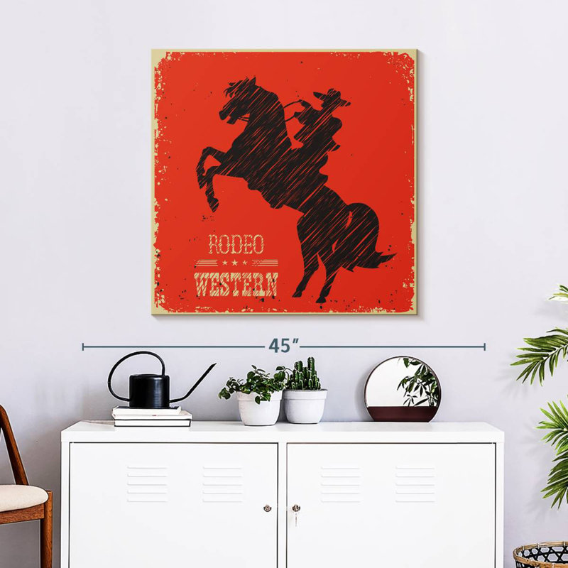 Lelar Western Rodeo, 30" H x 30" W