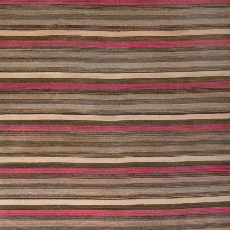 Brown Flatweave Wool Rug - 8'10" x 10'4"