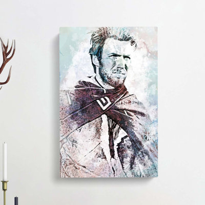 Clint Eastwood in Abstract - Wrapped Canvas