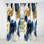 Motif abstrait avec textures bleues et dorées II - Rideau abstrait occultant à collage - 1 panneau-107809265