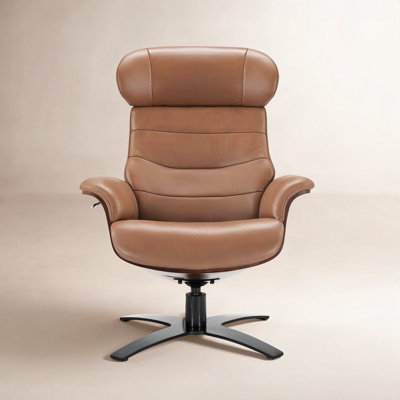 Dillon 31" Genuine Leather Manual Swivel Recliner