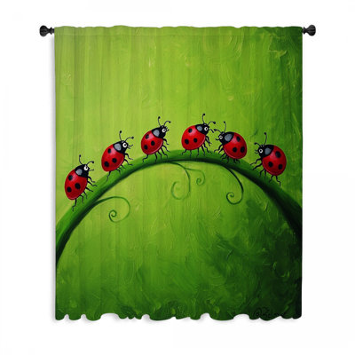 Coccinelles, rideaux occultant et occultant pour fenêtre - 1 panneau
