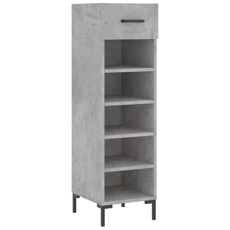 5 Pair Shoe Storage Cabinet, Concrete Grey
