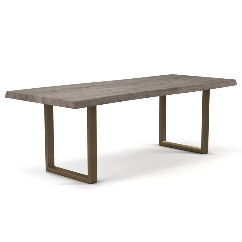 Colin Dining Table, Brass, Sandblasted Gray, 29.75"H x 116"L x 40"W