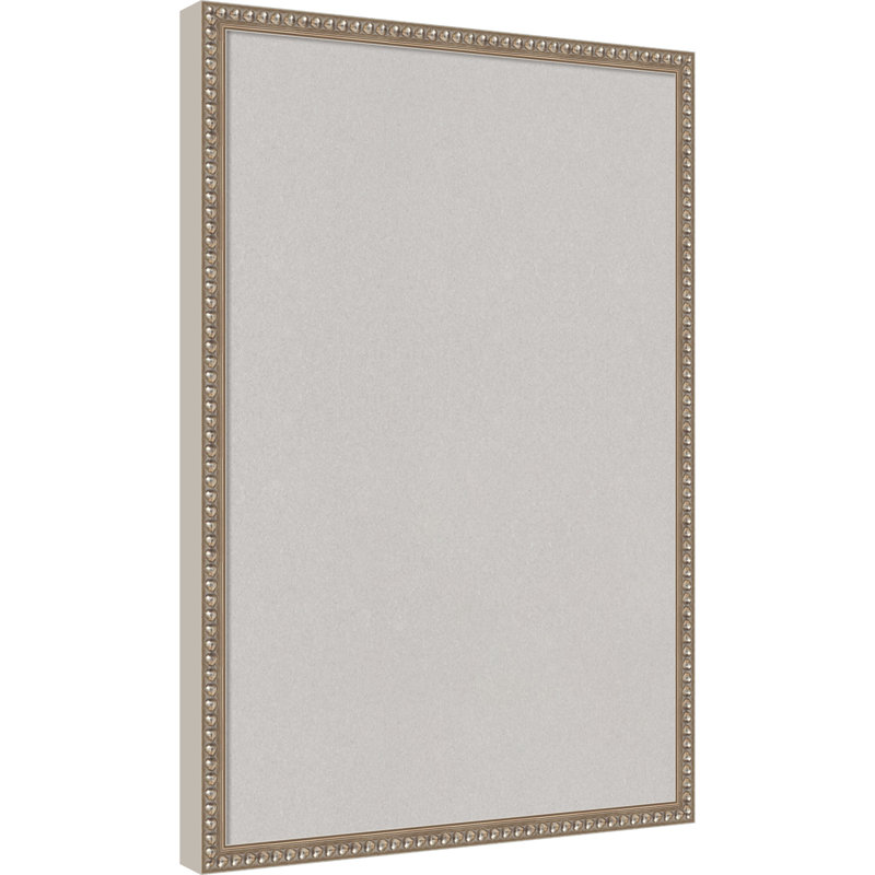Tableau d'affichage en liège gris, cadre argenté Bradford Bead, L 17 po x H 25 po