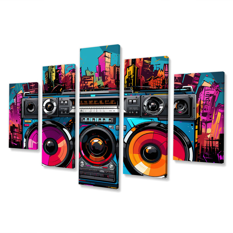 Pop Art Vibrant Boom Box Music - Platines vinyle