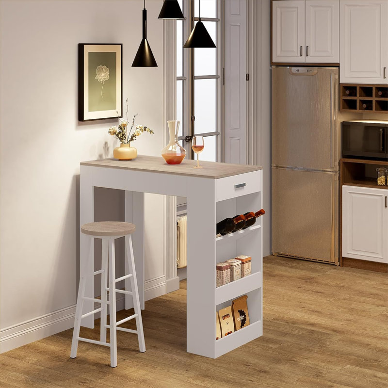 Nzinga Dining Table, White/Light Brown