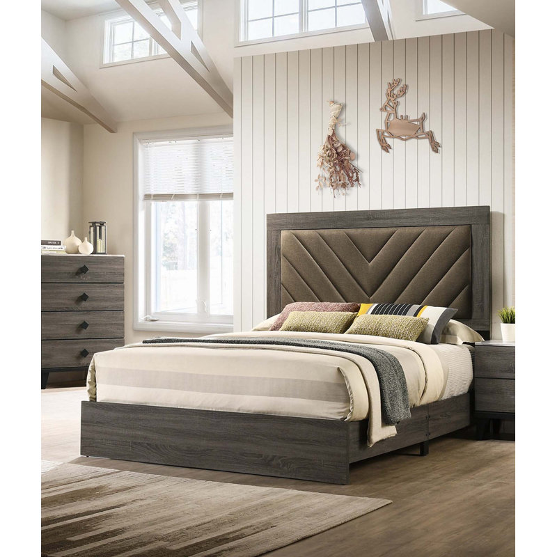 Lit plateforme 1Pc, Gris