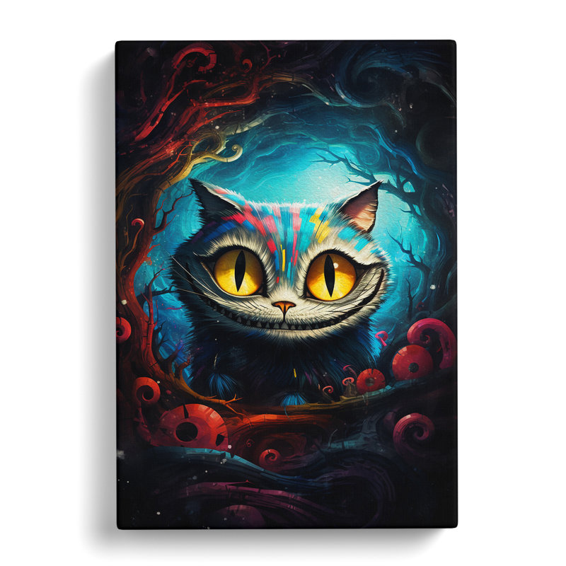 Cheshire Cat Abstract - No Frame Print, 50cm H x 35cm W x 3cm D