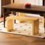 Banc de hall d'entrée en bois massif naturel Amyiah - vous accueille avec style Conception longue et élégante pour le salon moderne, la salle à manger et